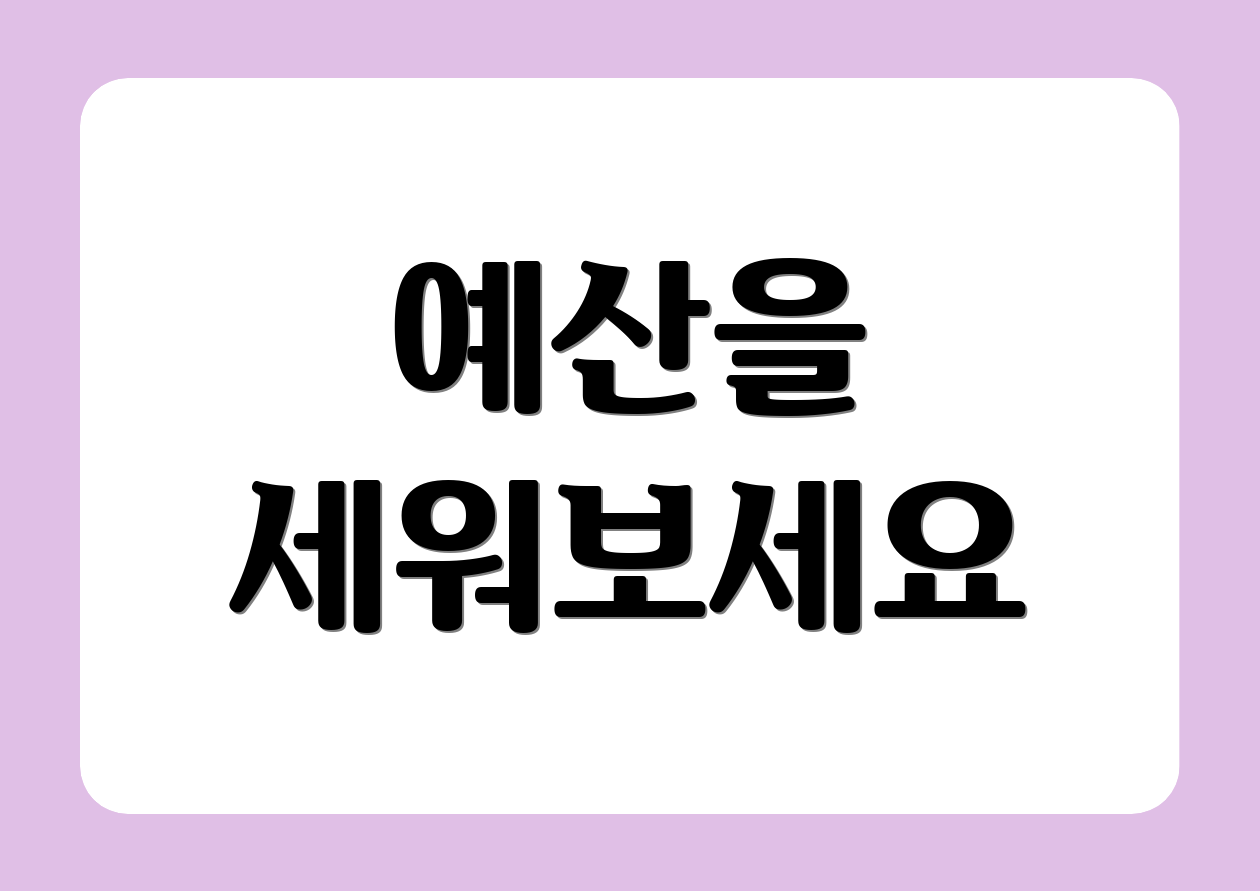 예산을 세워보세요