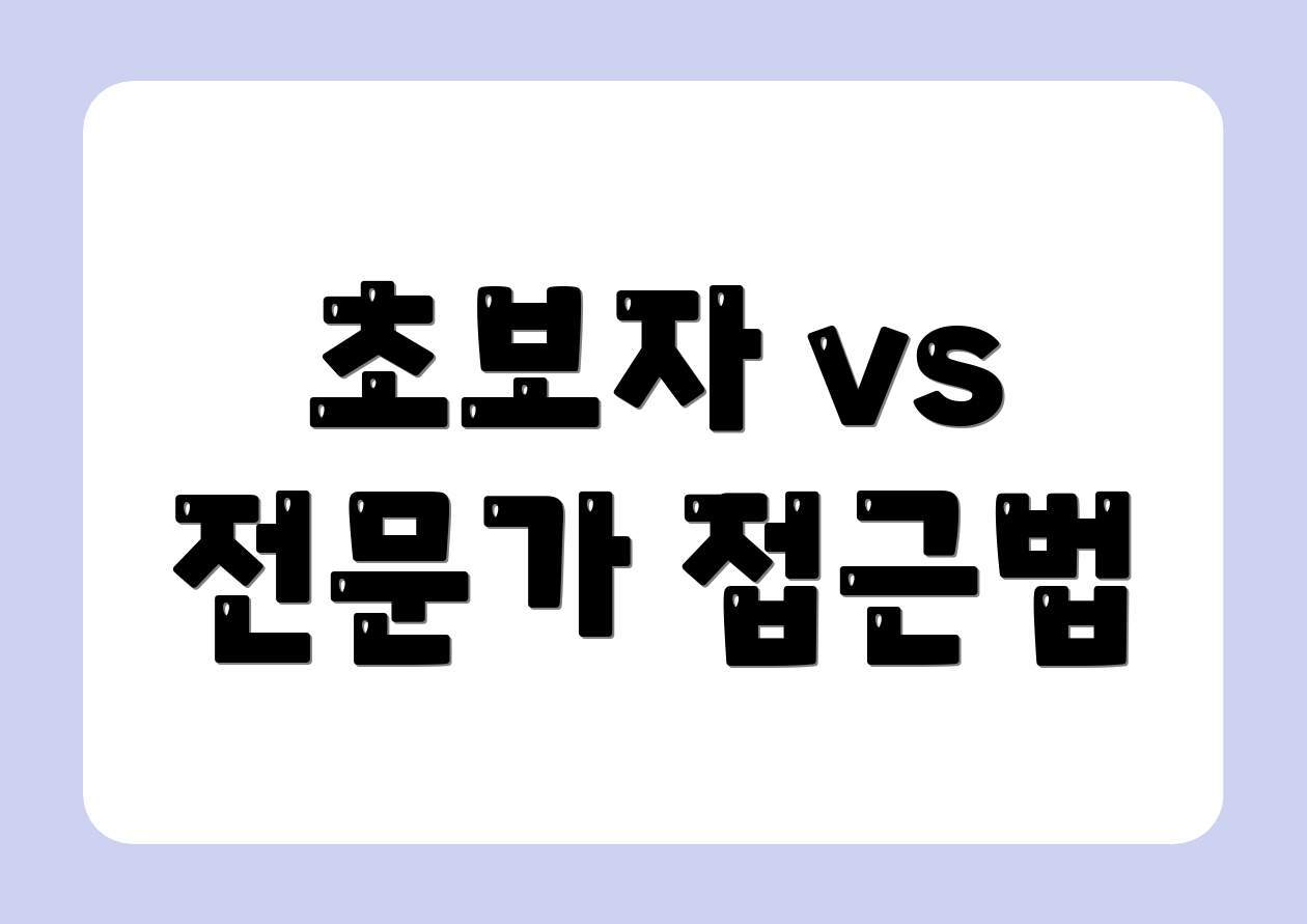 초보자 vs 전문가 접근법