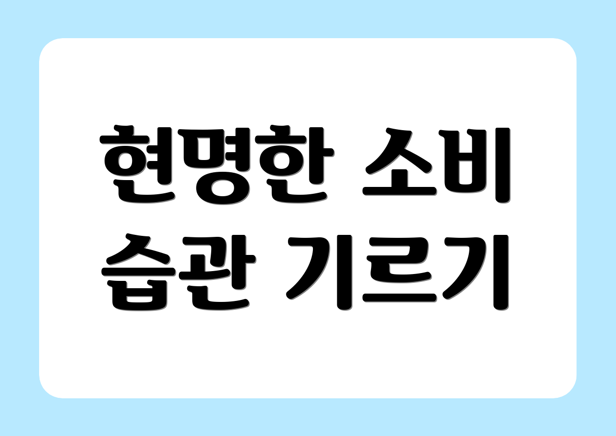 현명한 소비 습관 기르기