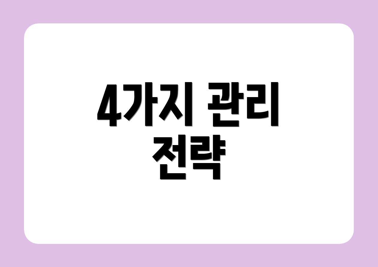 4가지 관리 전략