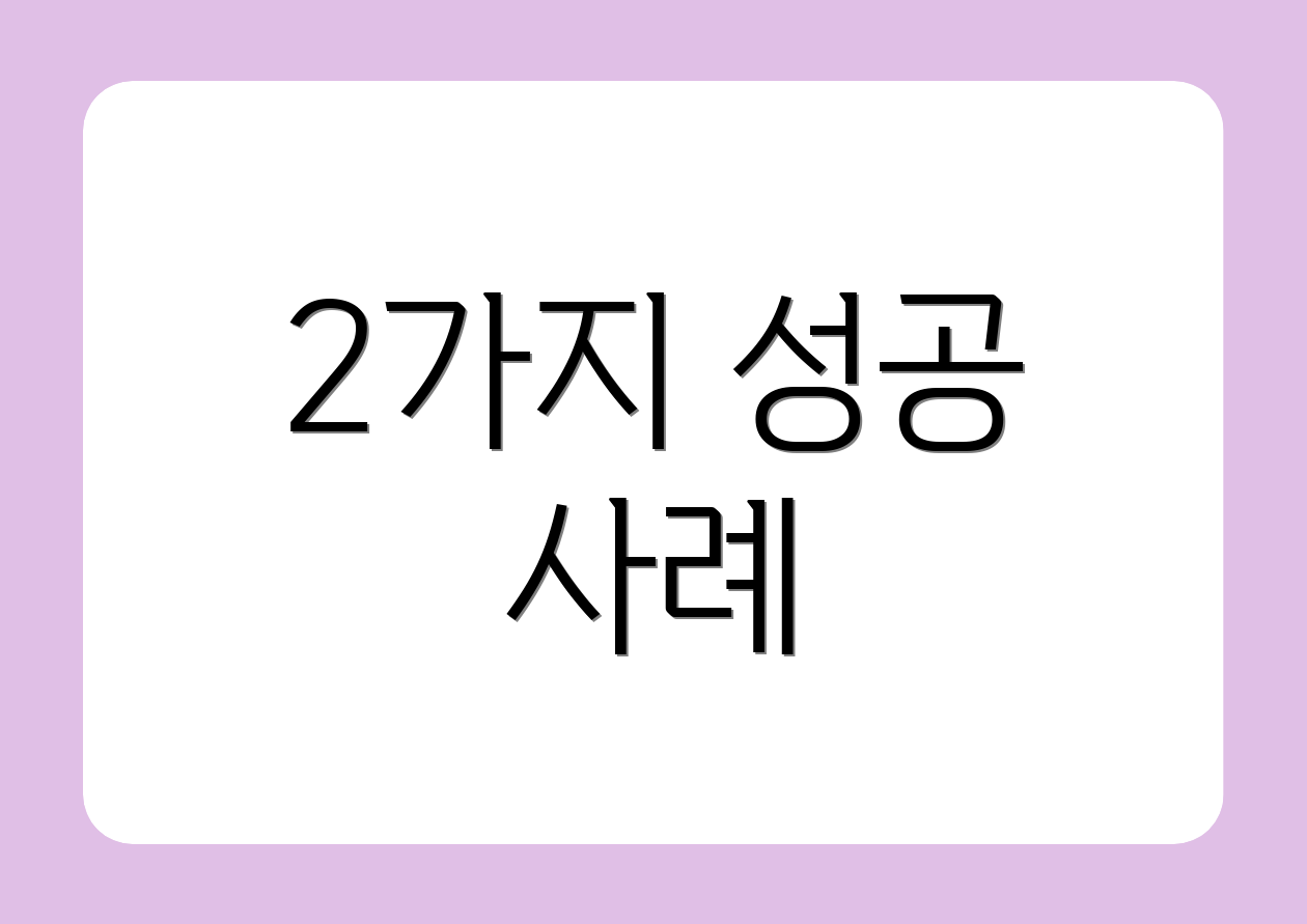 2가지 성공 사례