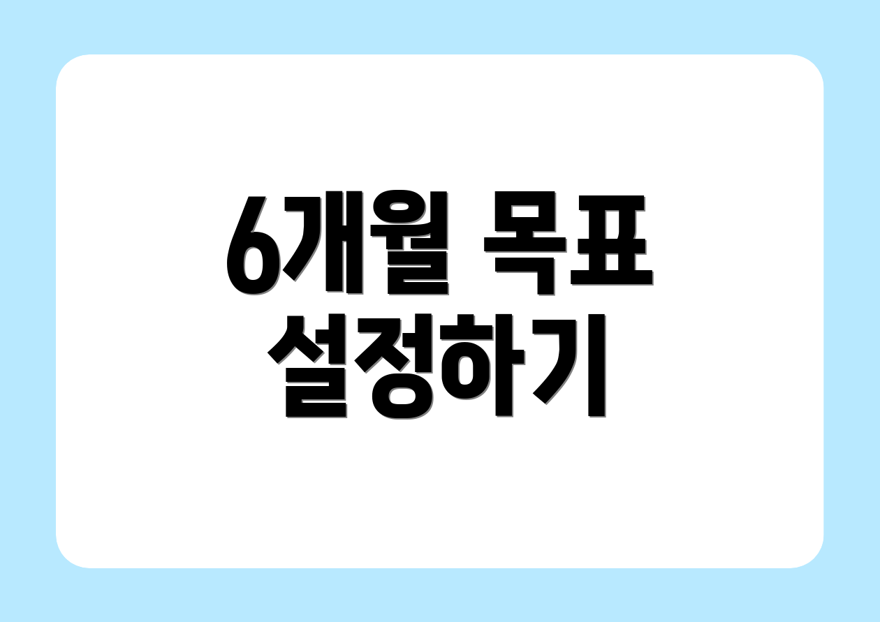 6개월 목표 설정하기