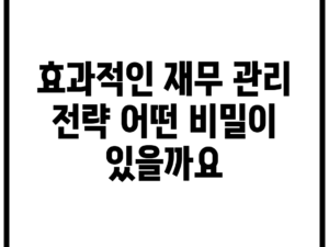 효과적인 재무 관리 전략, 어떤 비밀이 있을까요?