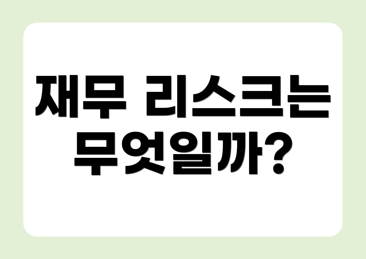 재무 리스크는 무엇일까?