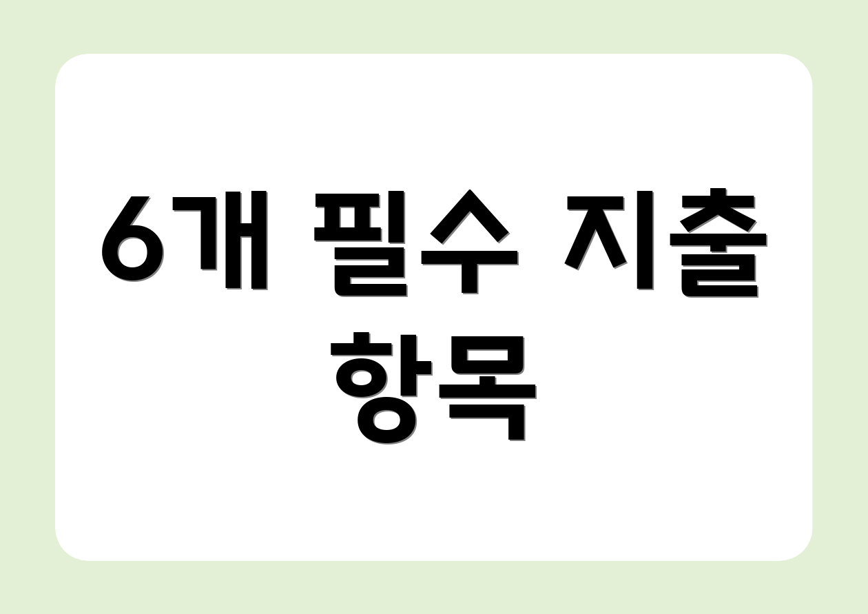 6개 필수 지출 항목